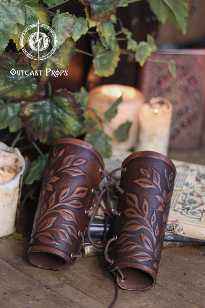 Floral Leather Bracer