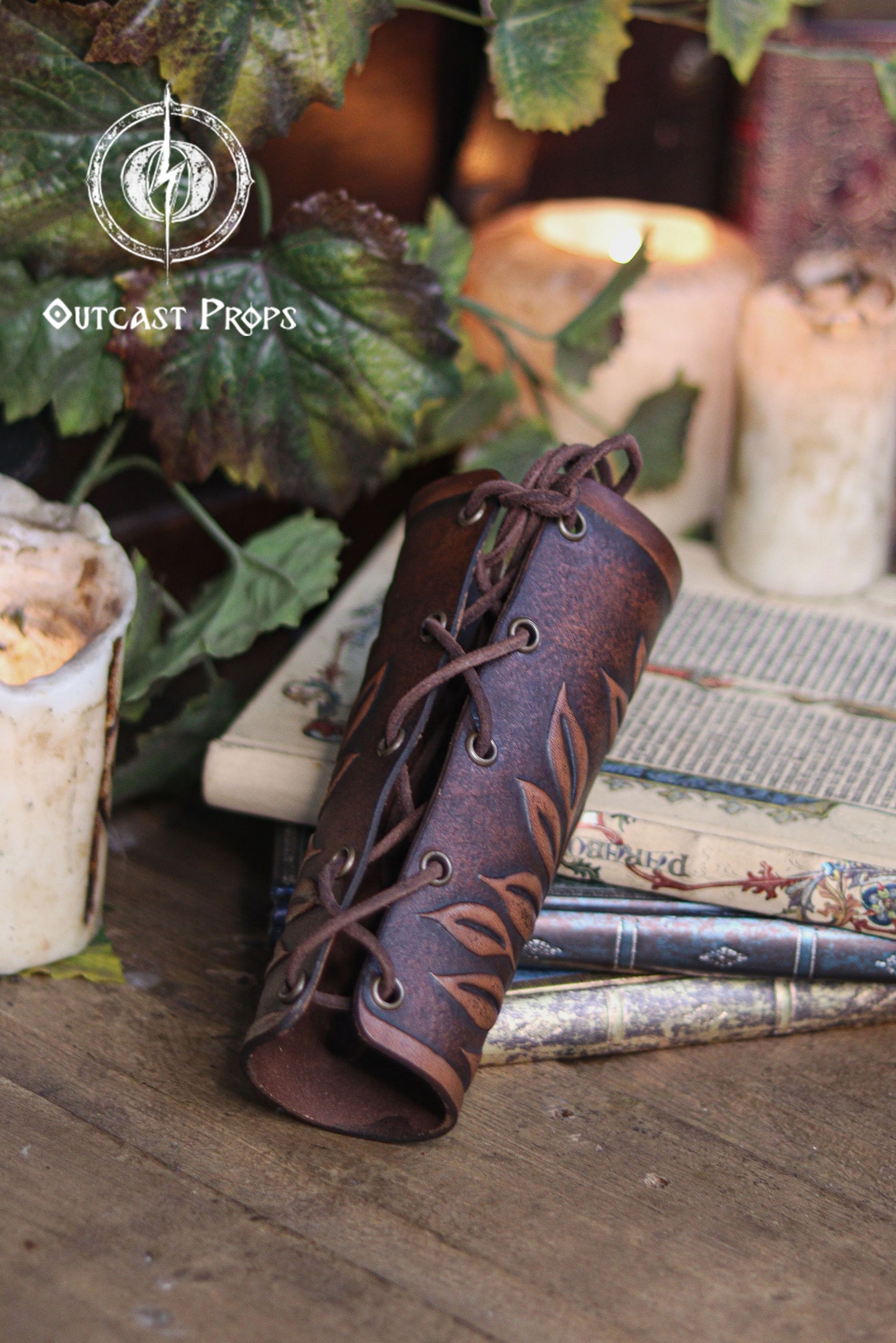 Floral Leather Bracer