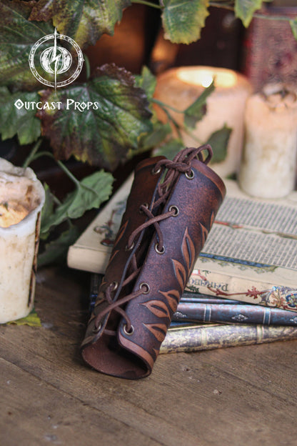 Floral Leather Bracer