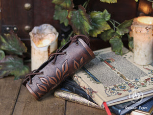 Floral Leather Bracer