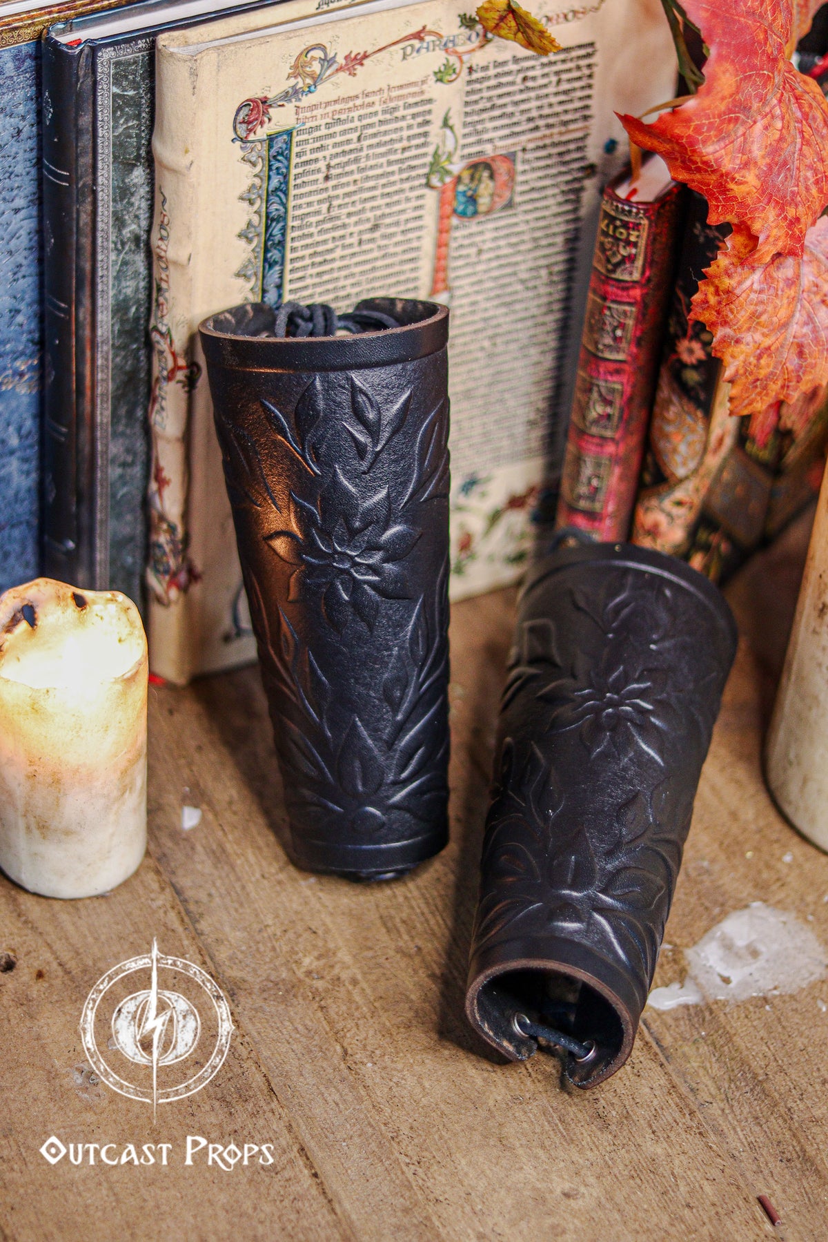 Floral Leather Bracer