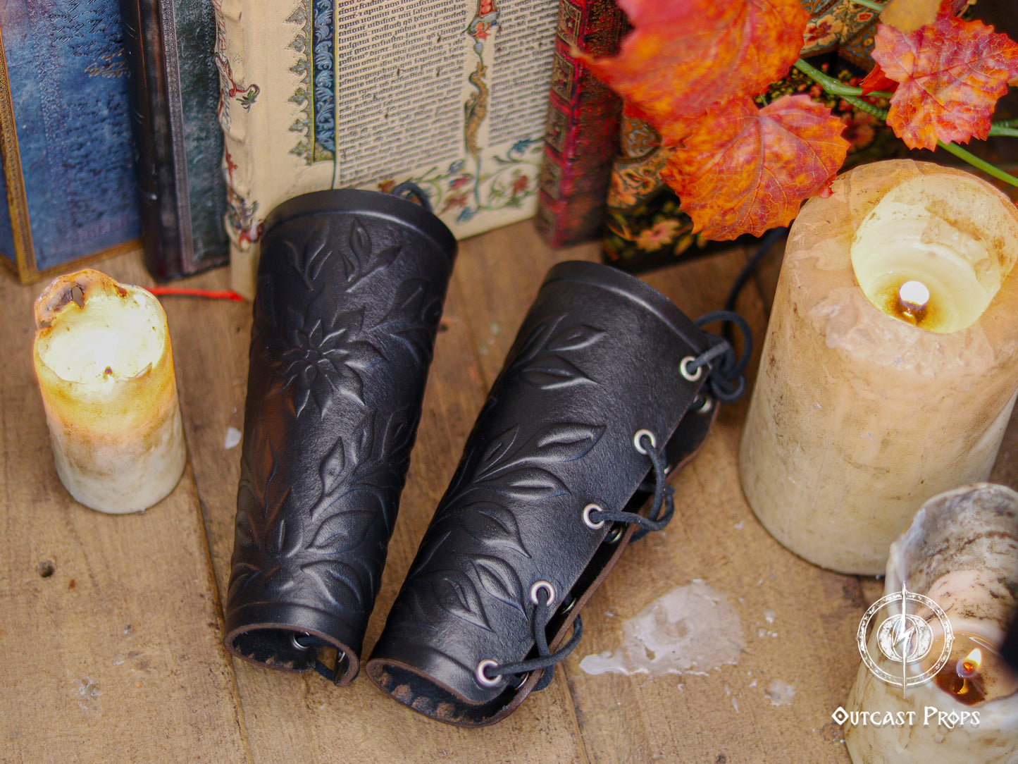 Floral Leather Bracer