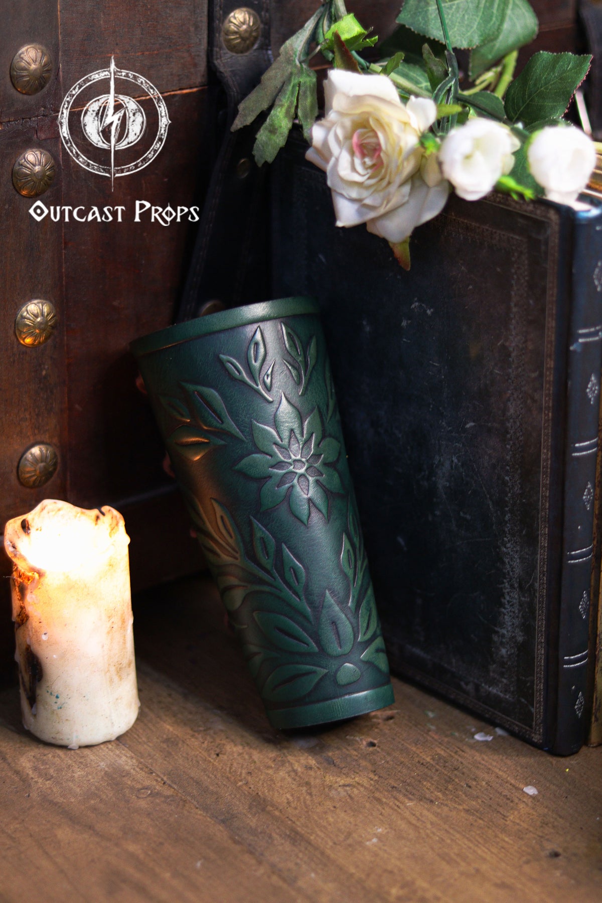 Floral Leather Bracer