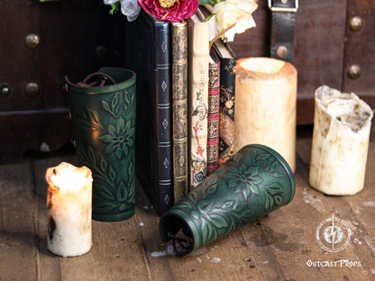 Floral Leather Bracer