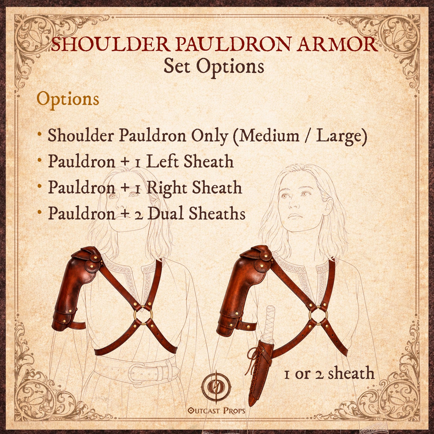 Shoulder Pauldron Dagger X Harness