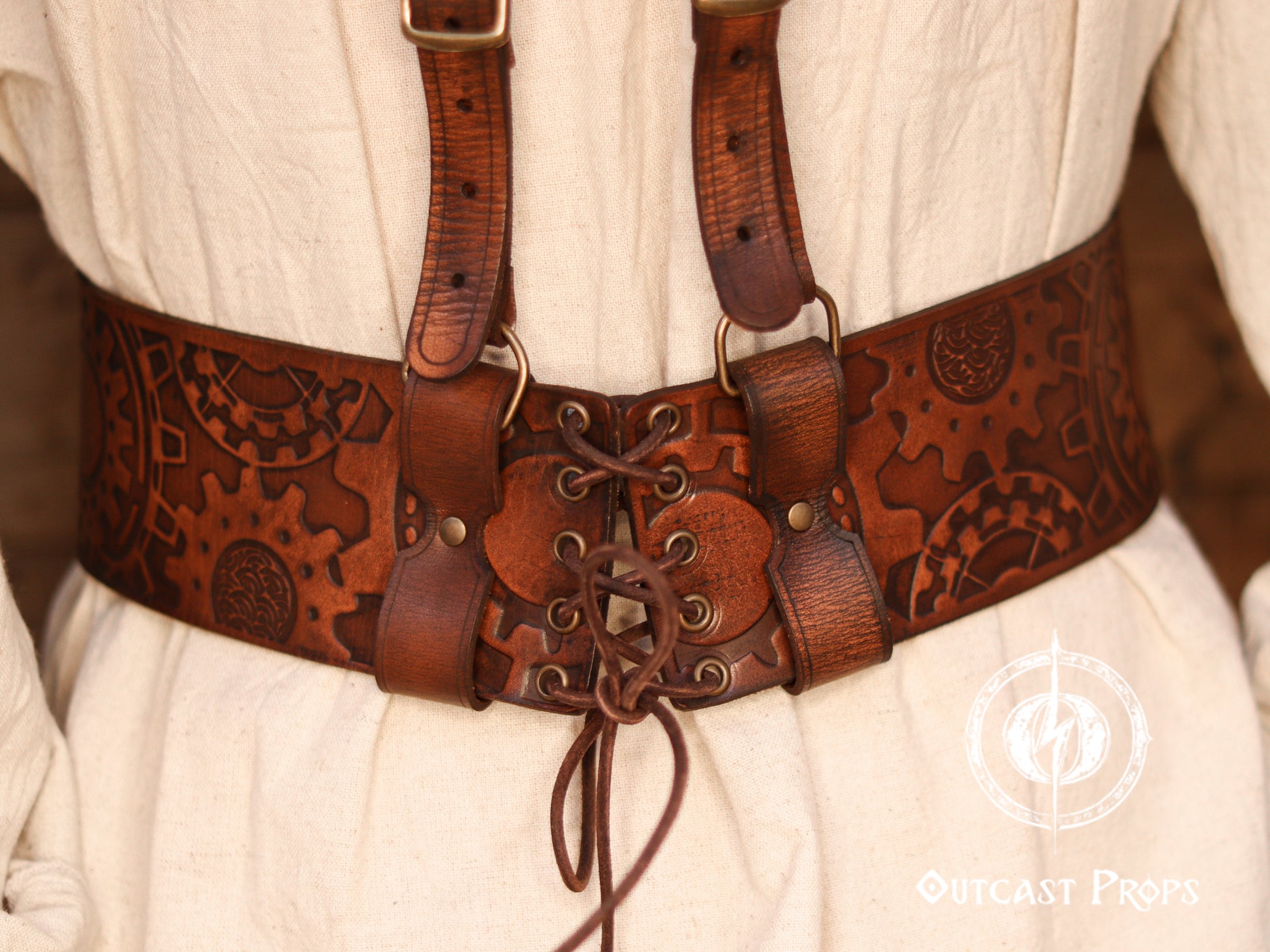 Steampunk Wings leather gears fairy victorian outfit burning man aviator pin up costume clock