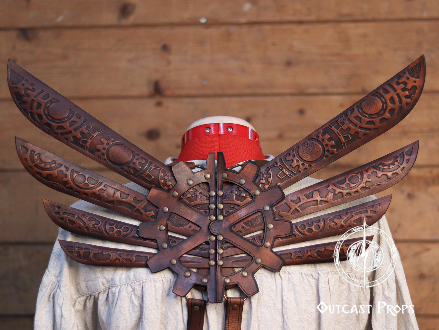 Steampunk Wings leather gears fairy victorian outfit burning man aviator pin up costume clock