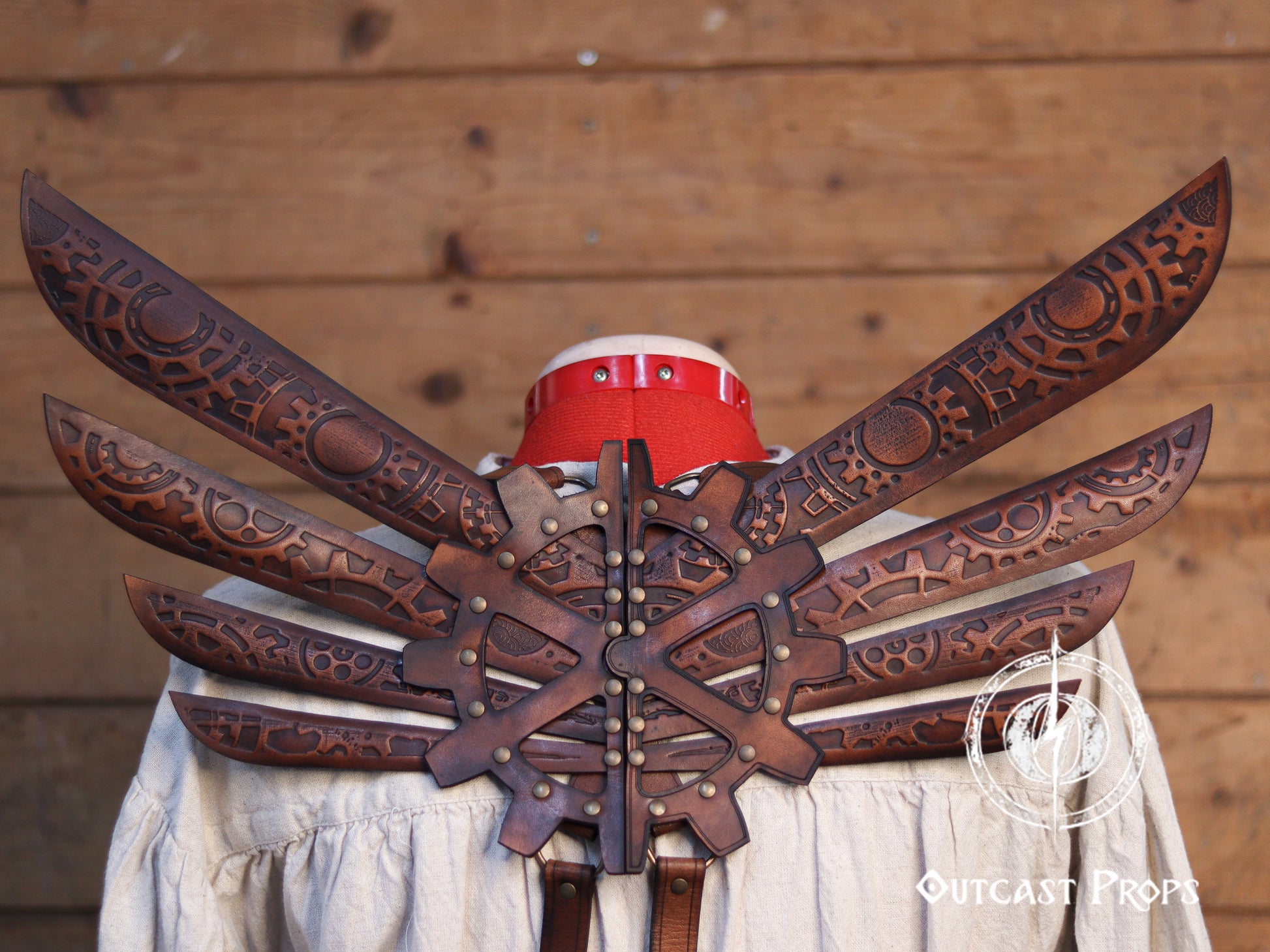 Steampunk Wings leather gears fairy victorian outfit burning man aviator pin up costume clock