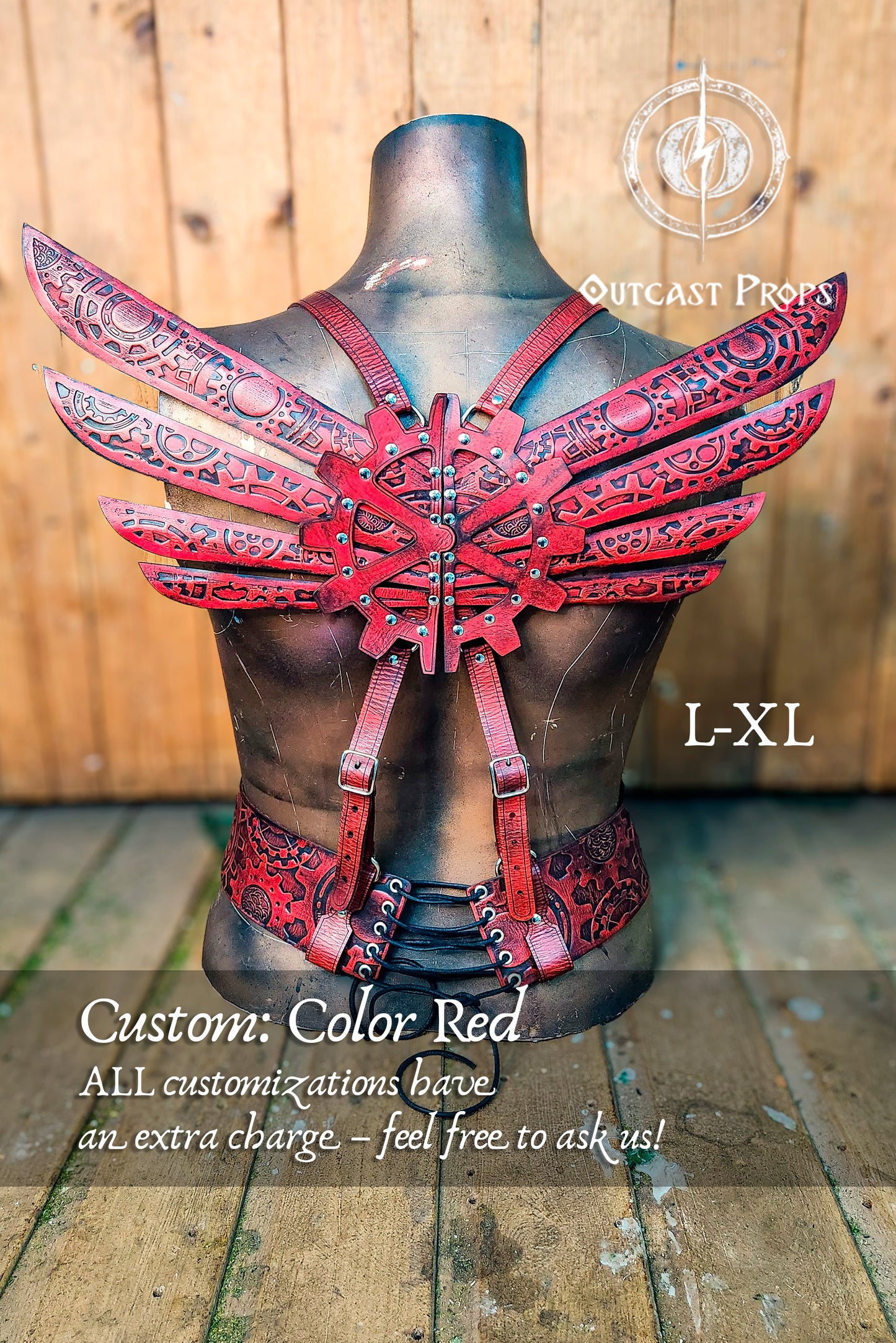 Steampunk Wings leather gears fairy victorian outfit burning man aviator pin up costume clock