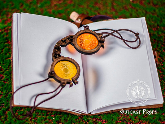 Steampunk goggles eyewear alchemist larp glasses steampunk accessories medieval glasses wood goggles fantasy costume gear set prop