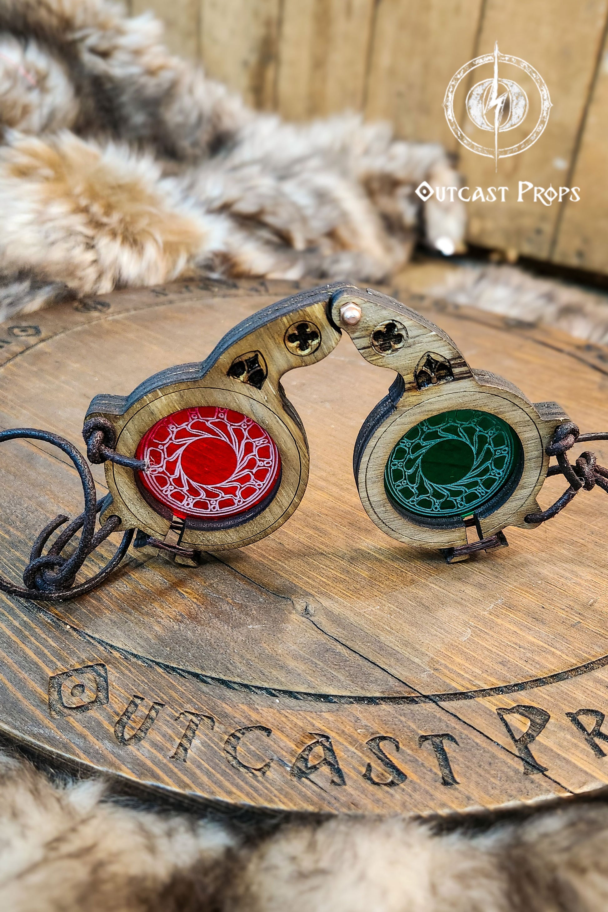 Steampunk goggles eyewear alchemist larp glasses steampunk accessories medieval glasses wood goggles fantasy costume gear set prop