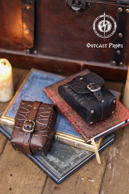 Ornated Tobacco Pouch Small Leather Bag