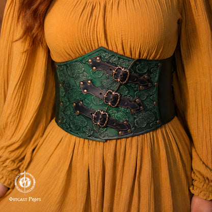 Underbust Roses Leather