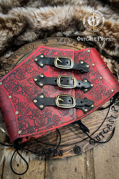 Underbust Roses Leather