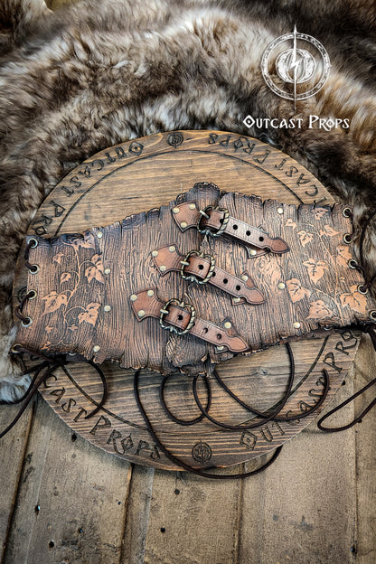 Underbust Wood Leather Corset