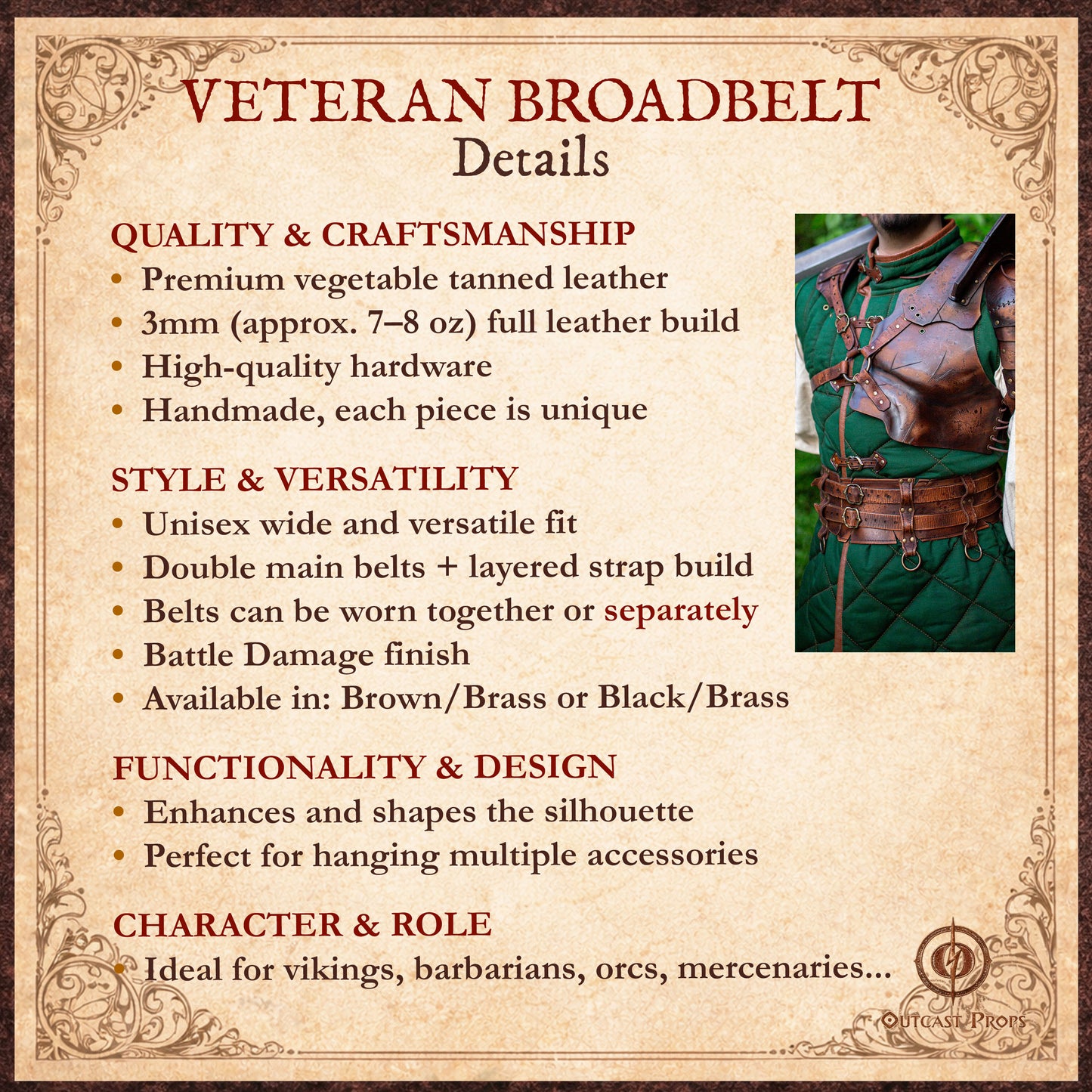 Pirate Veteran Leather Belt