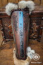 Viking Huscarl Bracer for larp in leather, metal and fur