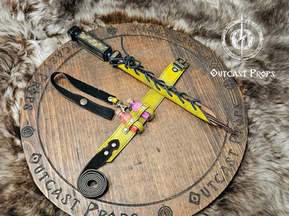 Wand leather garter Holster with potion