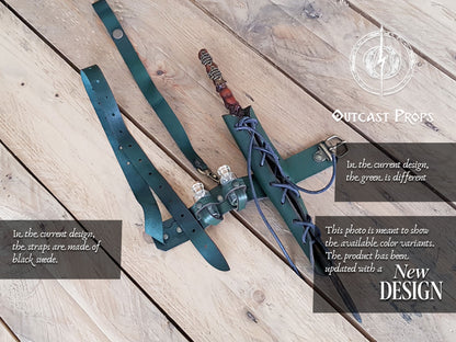 Wand leather garter Holster with potion