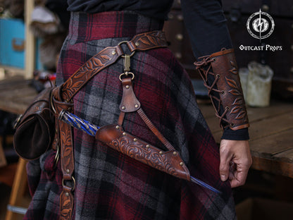 Clip On Leather Ornated Wand Holster