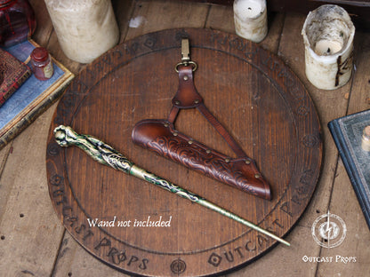 Clip On Leather Ornated Wand Holster