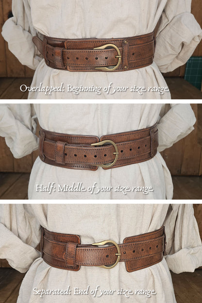 Bushcraft Leather Belt (Steampunk, Militar, LARP)