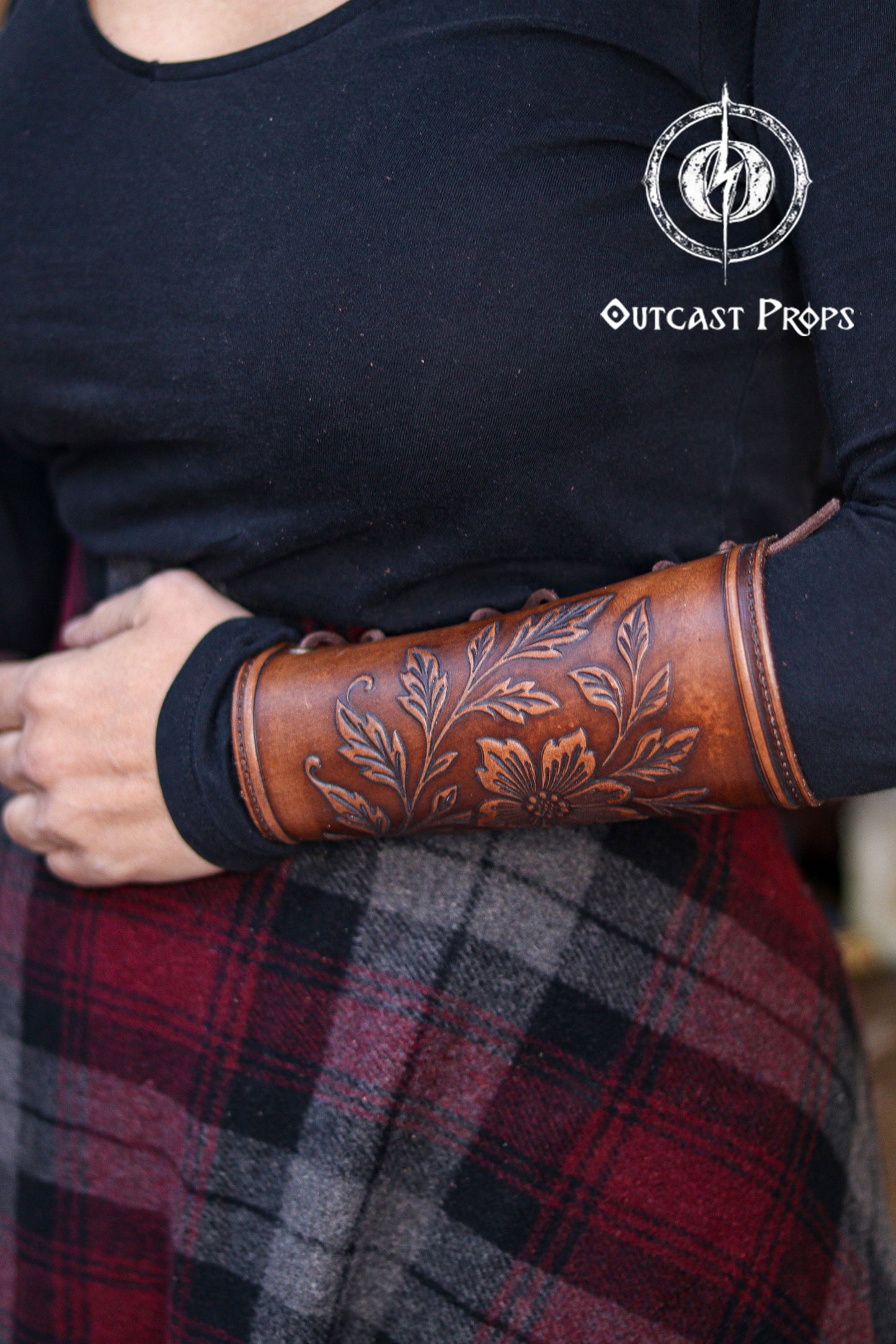 Wildflower Leather Bracer