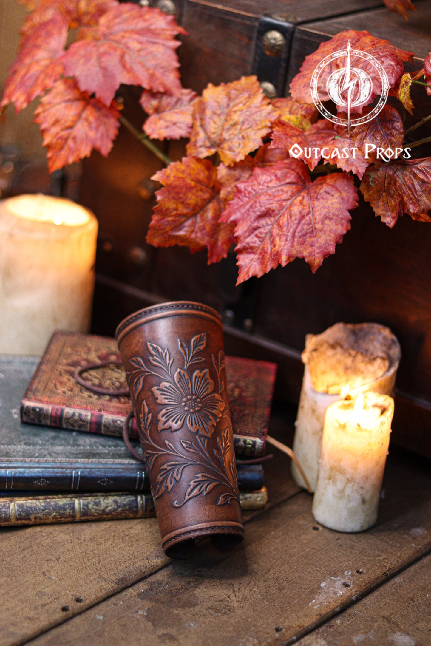Wildflower Leather Bracer