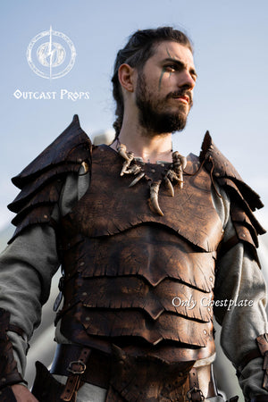 Dragon scale leather chestplate body armor for larp cosplay fantasy warrior costume barbarian armor medieval armor for men viking armor