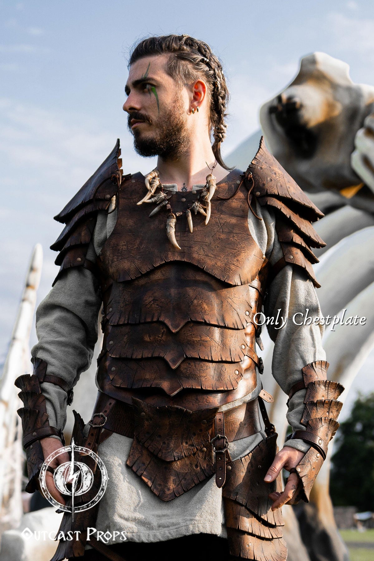 Dragon scale leather chestplate body armor for larp cosplay fantasy warrior costume barbarian armor medieval armor for men viking armor