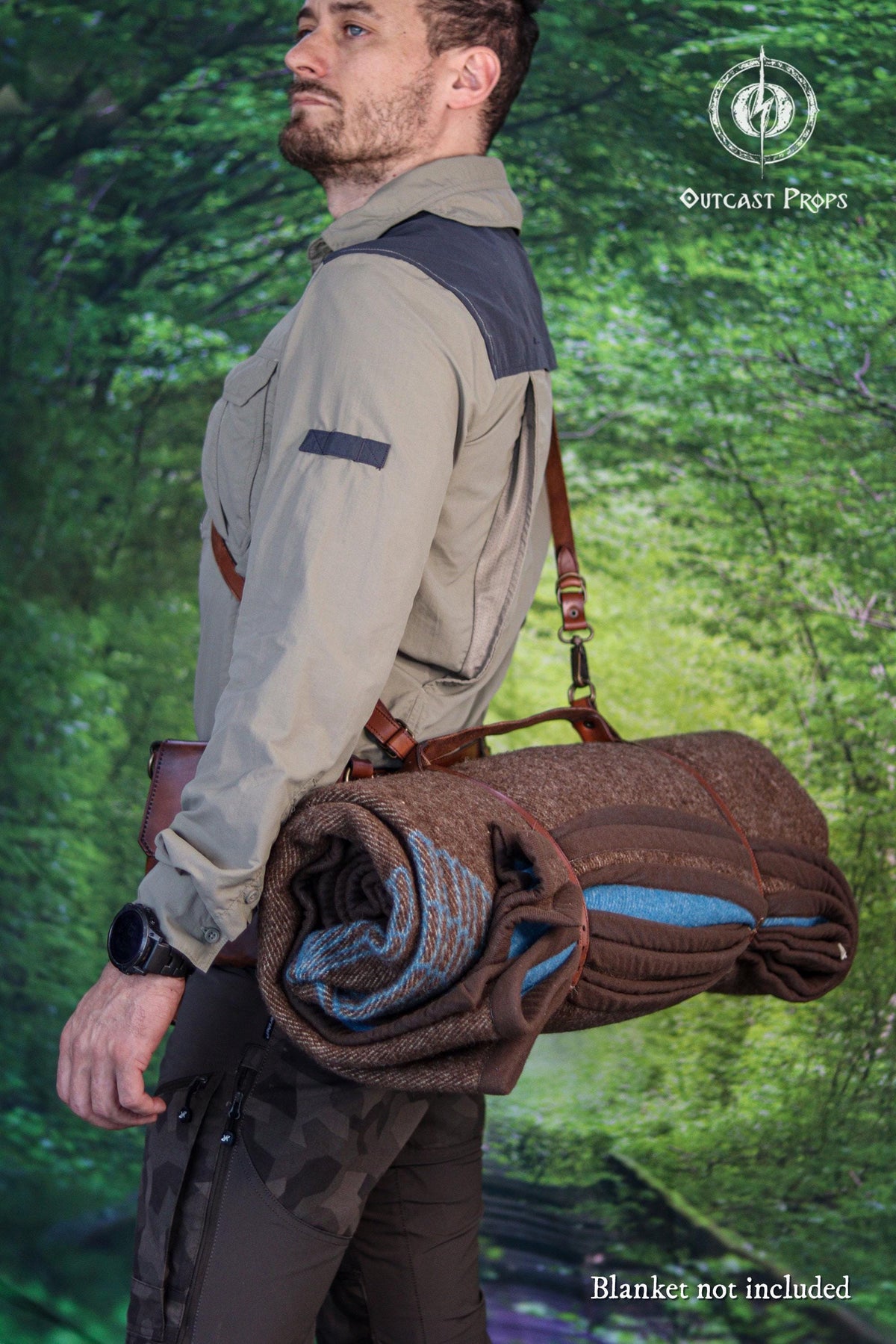 Leather Bedroll Carrier Strap Bushcraft Blanket Harness Camping Roll Holder Shoulder Sling LARP Medieval Outdoor Gear Handmade Camp Gift