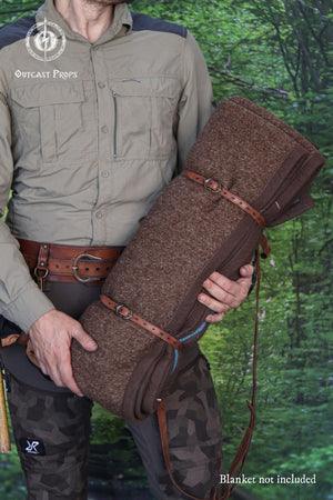 Leather Bedroll Carrier Strap Bushcraft Blanket Harness Camping Roll Holder Shoulder Sling LARP Medieval Outdoor Gear Handmade Camp Gift