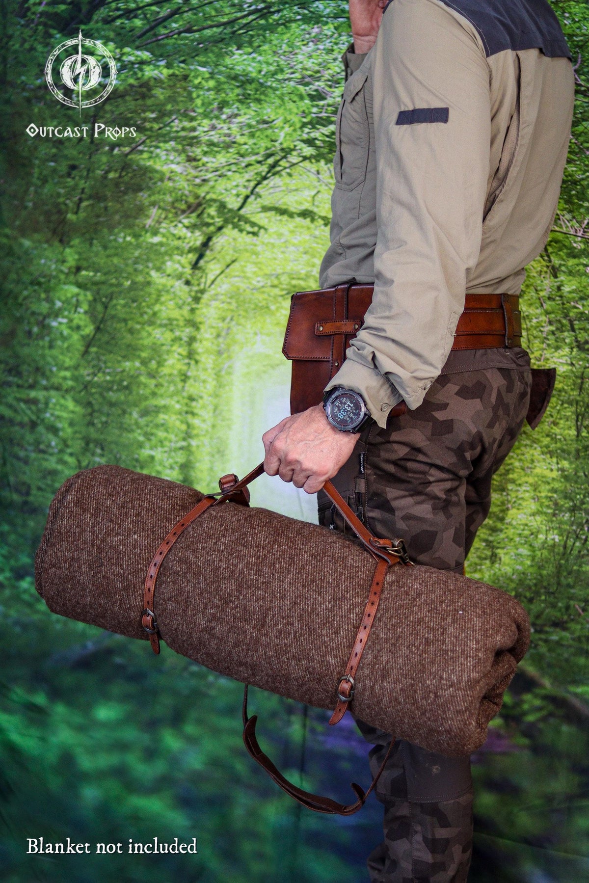 Leather Bedroll Carrier Strap Bushcraft Blanket Harness Camping Roll Holder Shoulder Sling LARP Medieval Outdoor Gear Handmade Camp Gift