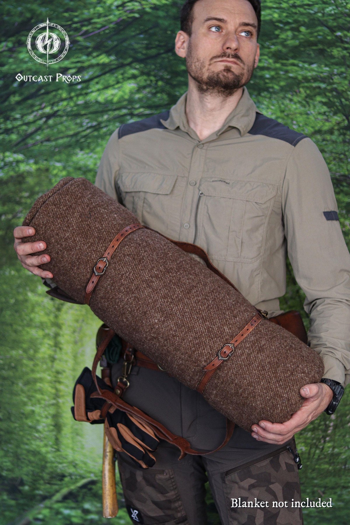 Leather Bedroll Carrier Strap Bushcraft Blanket Harness Camping Roll Holder Shoulder Sling LARP Medieval Outdoor Gear Handmade Camp Gift