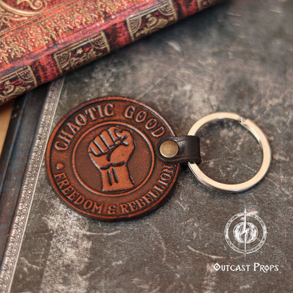 D&D Aligment Leather keyring