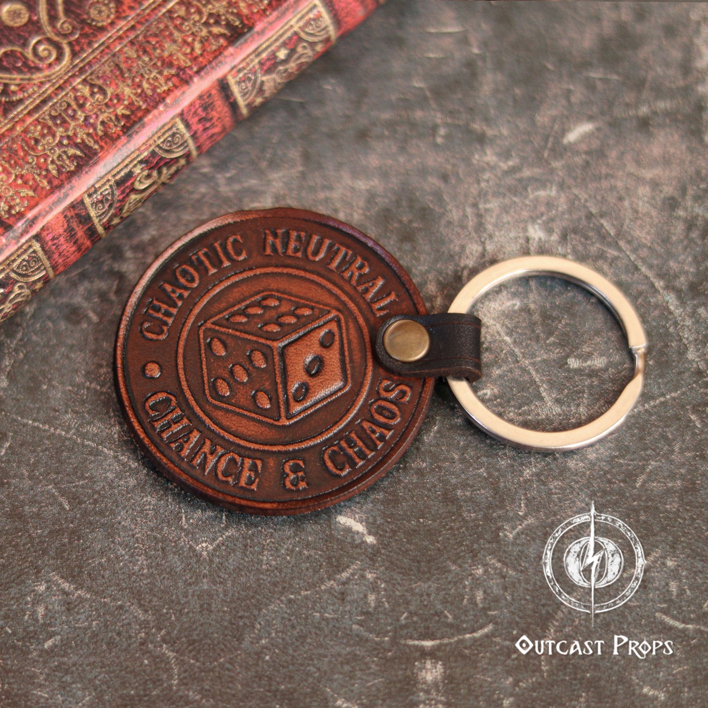 D&D Aligment Leather keyring