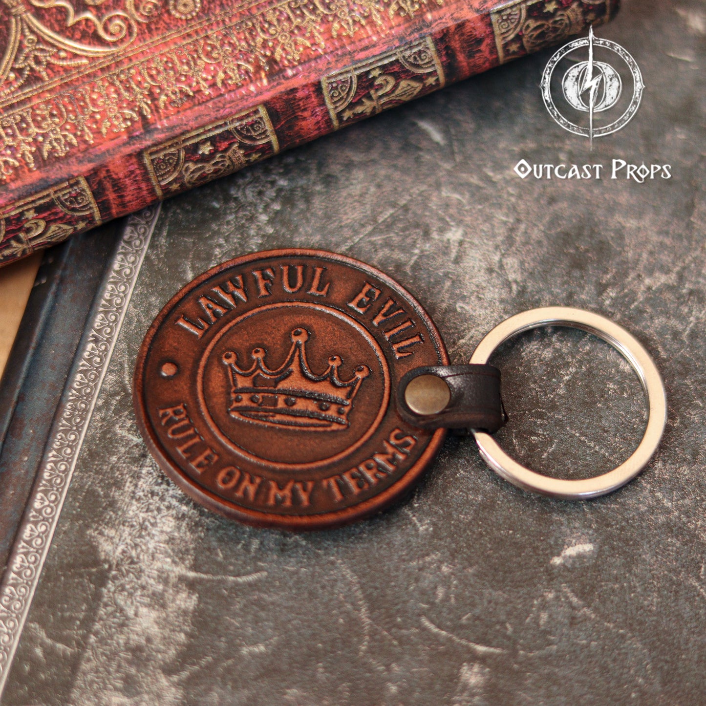 D&D Aligment Leather keyring