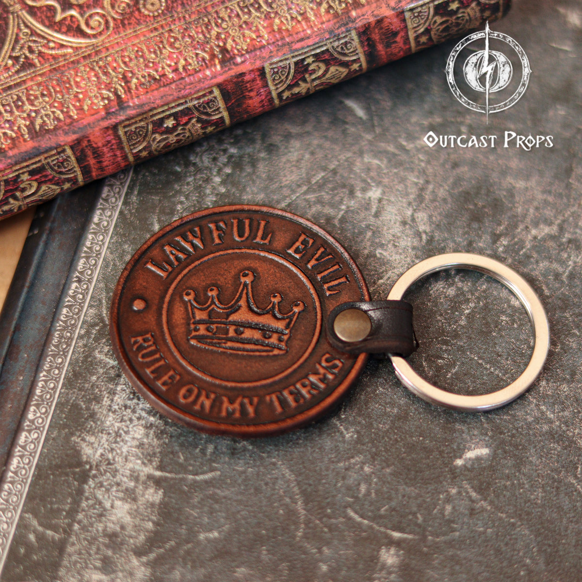D&D Aligment Leather keyring