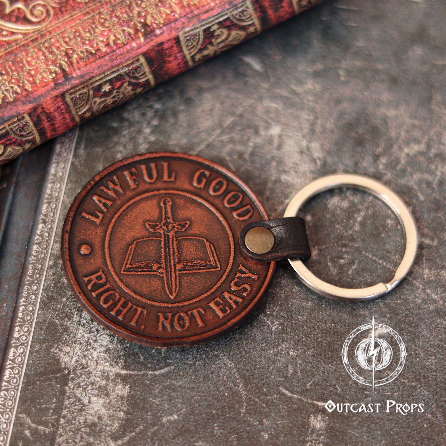 D&D Aligment Leather keyring