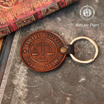 D&D Aligment Leather keyring
