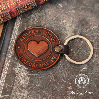 D&D Aligment Leather keyring