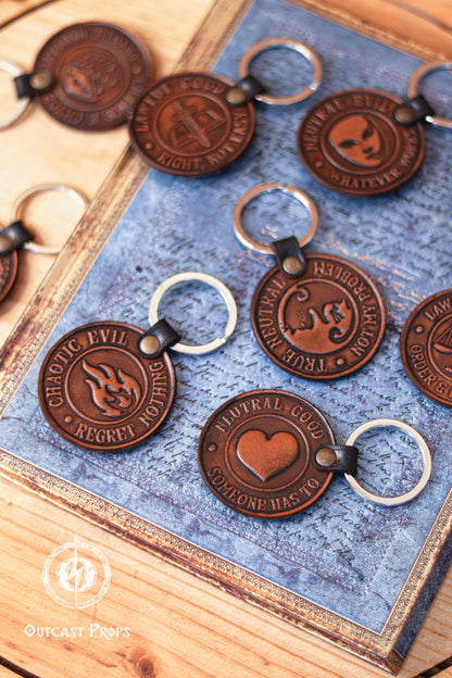 D&D Aligment Leather keyring