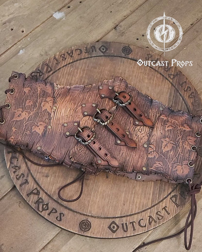 Underbust Wood Leather Corset