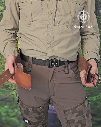 Bushcraft Leather Belt (Steampunk, Militar, LARP)