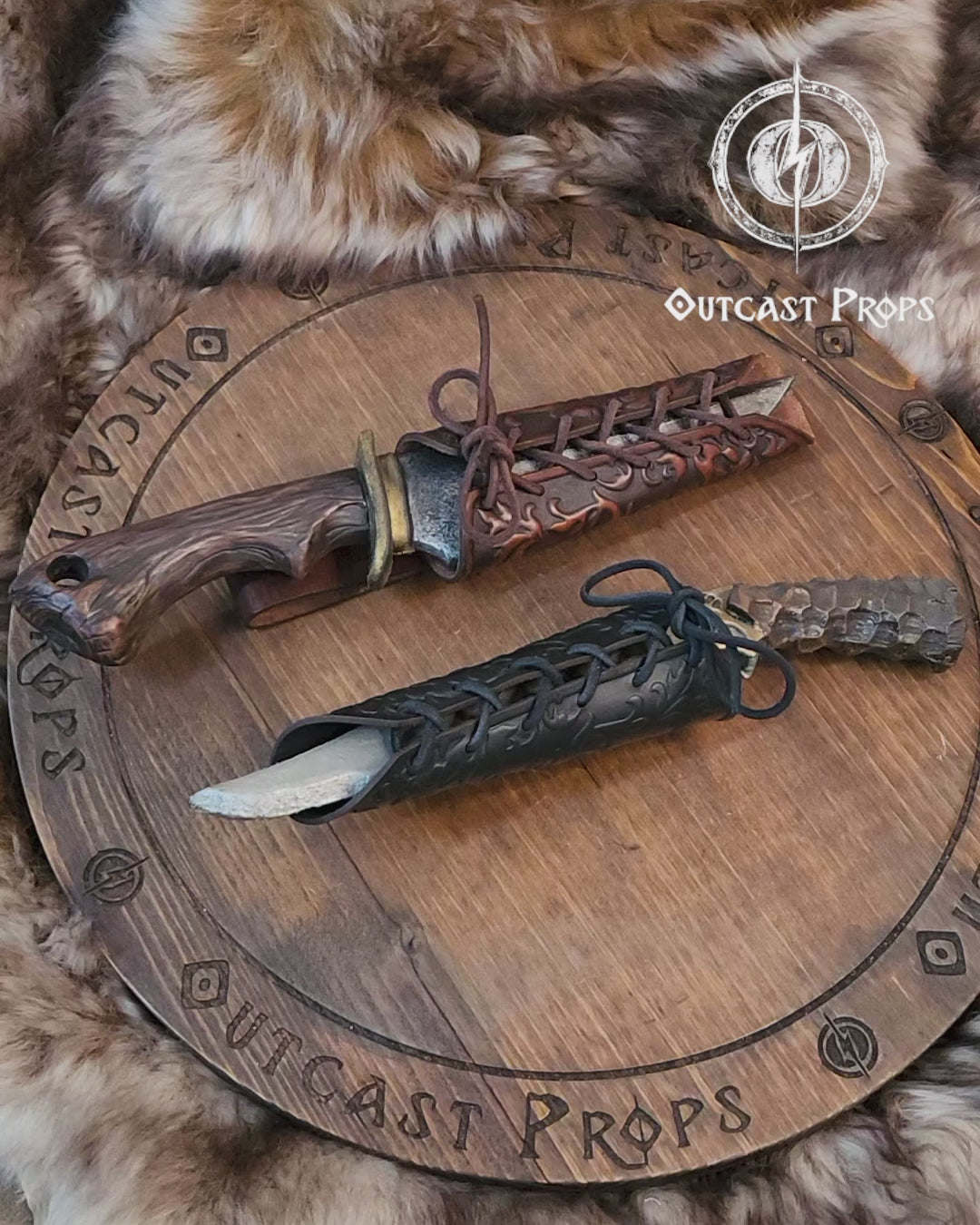 Handmade leather dagger sheath | Ornate LARP scabbard | Viking, medieval, fantasy belt holster for daggers | Ren Faire cosplay accessory