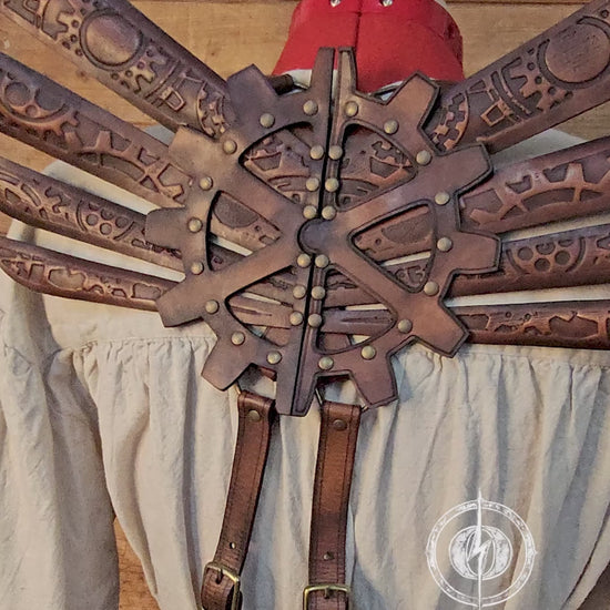 Steampunk Wings leather gears fairy victorian outfit burning man aviator pin up costume clock