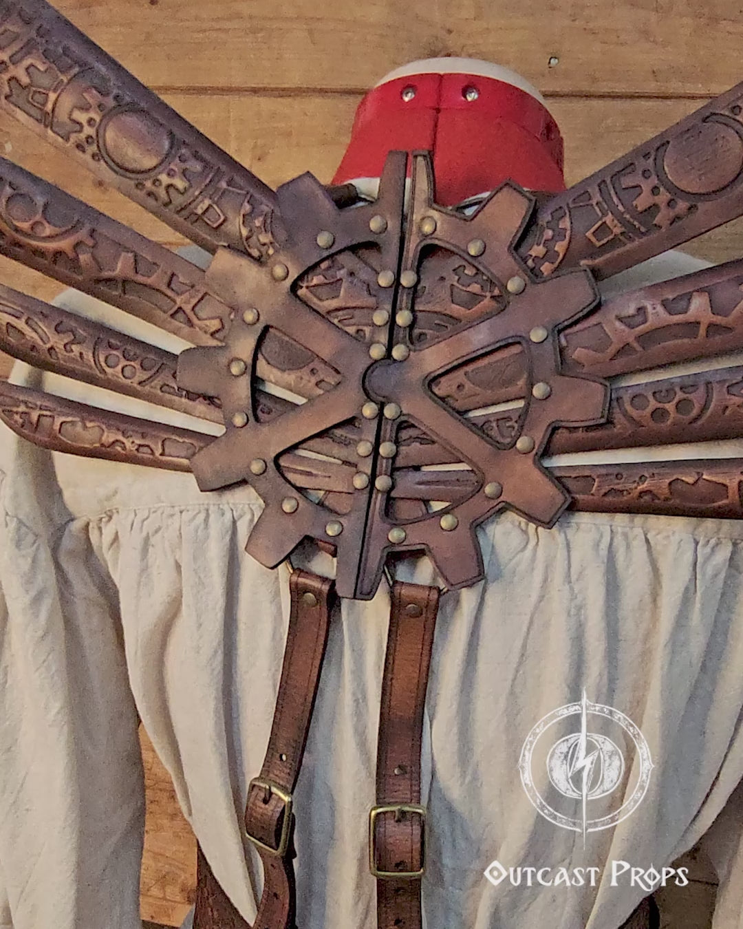 Steampunk Wings leather gears fairy victorian outfit burning man aviator pin up costume clock