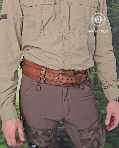Bushcraft Leather Belt (Steampunk, Militar, LARP)