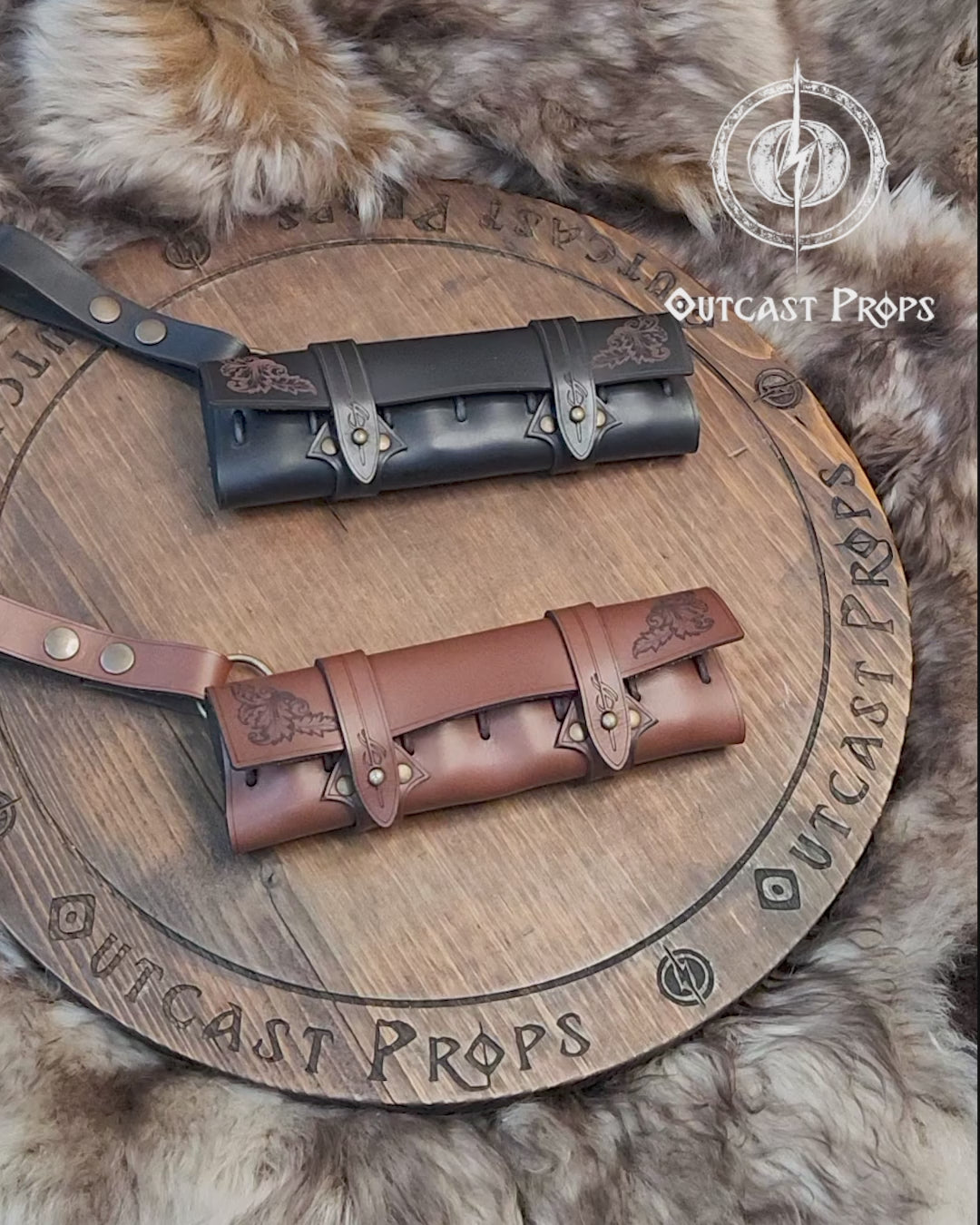 6 Small Potion leather case, vertical belt kit for LARP, Cosplay and Costume. Easily Carry six strong cristal bottle with cork