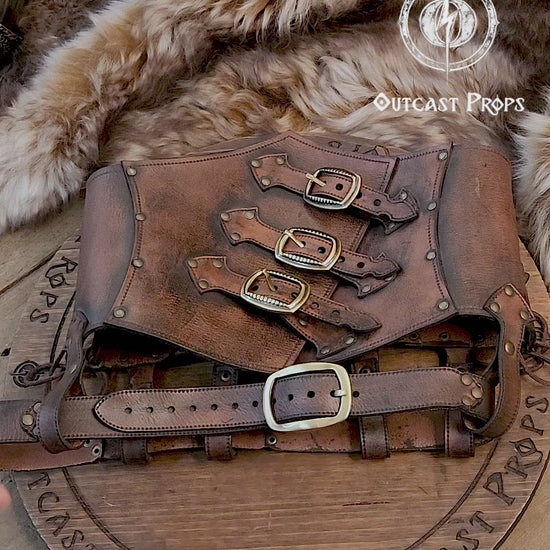 Leather Corset underbust - Steampunk larp burning man armor Witch. Brown Waist Cincher. Renfair underbust. Alchemist corset. 